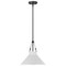 Nuvo Zelda 1-Light Pendant, E26 60W, Black, White Metal Shade, Faux Leather Straps 60/7647 - alternate 7